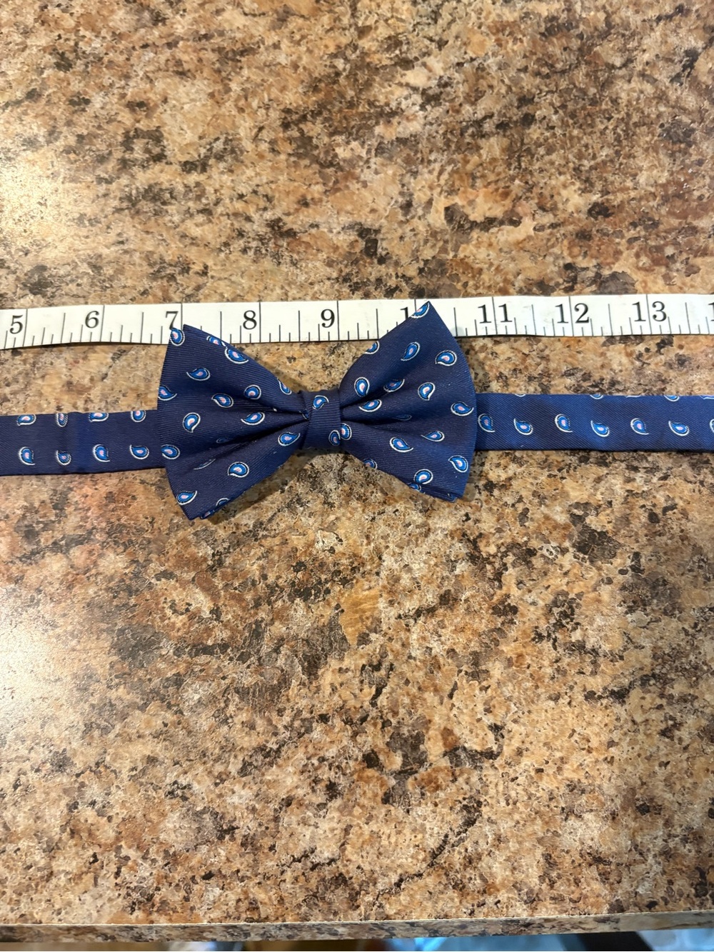 Ralph Lauren Children’s Navy Bow Tie with Light Blue Paisley